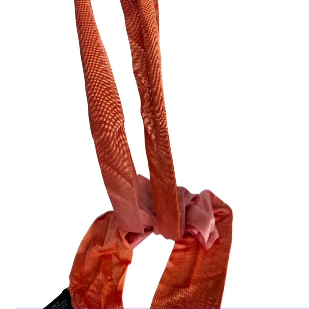 Lauren Ralph Lauren Pink Orange Ombre Rayon Ruffle Skinny Scarf - Picture 7 of 9